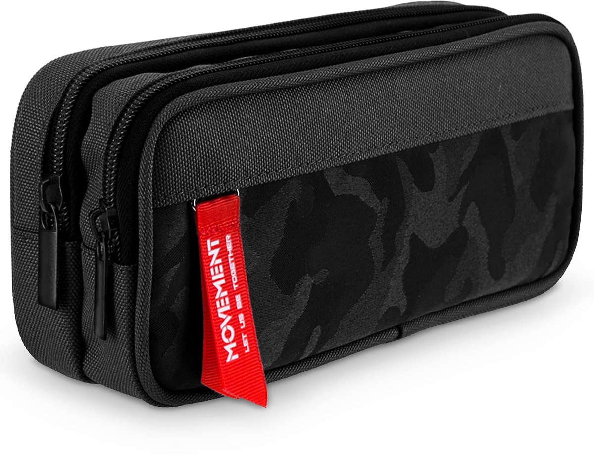 Camouflage Pennenetui Jongens - Multifunctioneel met 3 Ruime Vakken - School & Kantoor - Zwart