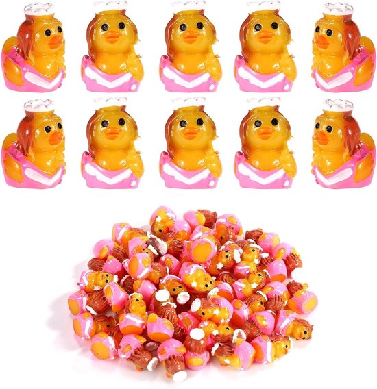 LINTRA 120 Stück Kleine Enten, 12 Farben Glitter Minienten, Mini Enten