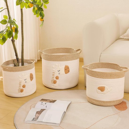 Luiertas-luiermand-luier organizer-opbergmand, Verschoontafel - Geschikt voor Baby Opbergmand, Kinderen, Speelgoedmand, Plank Cadeau, Badkamer, Verschoontafel, Opbergdoos - Khaki - 30x30cm — afbeelding 3