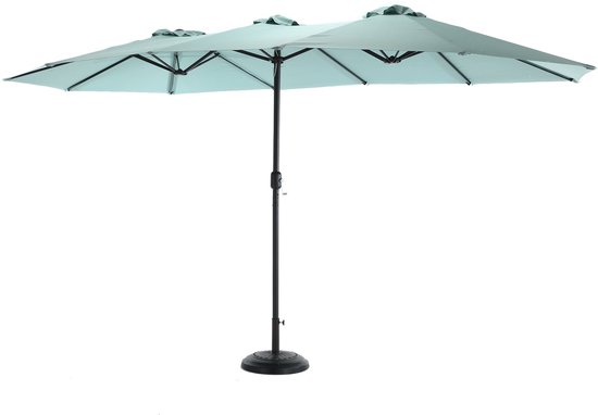 Parasol de jardin double Merax rectangulaire vert clair de 4,5 mètres avec mécanisme pivotant sans pied
