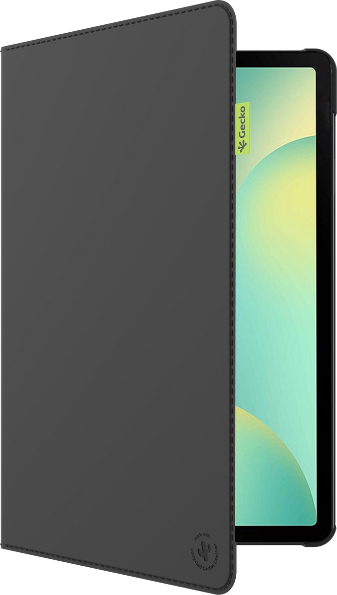 Gecko Covers - Tablet Hoes / Cover gemaakt van Cactusschil geschikt voor Samsung Galaxy Tab S9 / S9 FE / S10 FE / S10 Lite - Slaap/Wake functie - Zwart