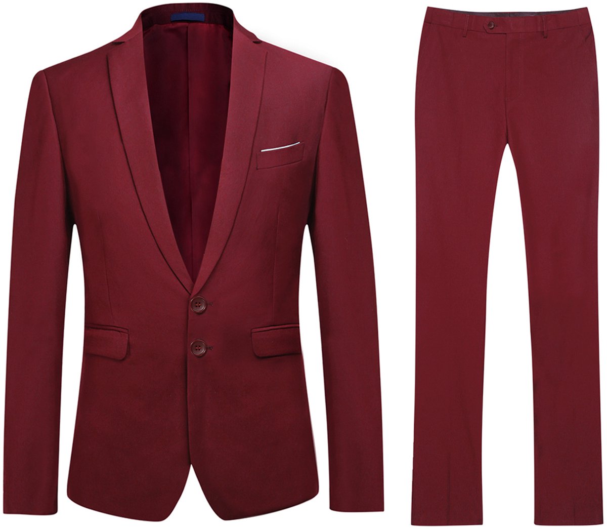 ALLTHEMEN Heren 2-Piece Slim Fit Pak - Tweeknoops zakelijk Pak - XS