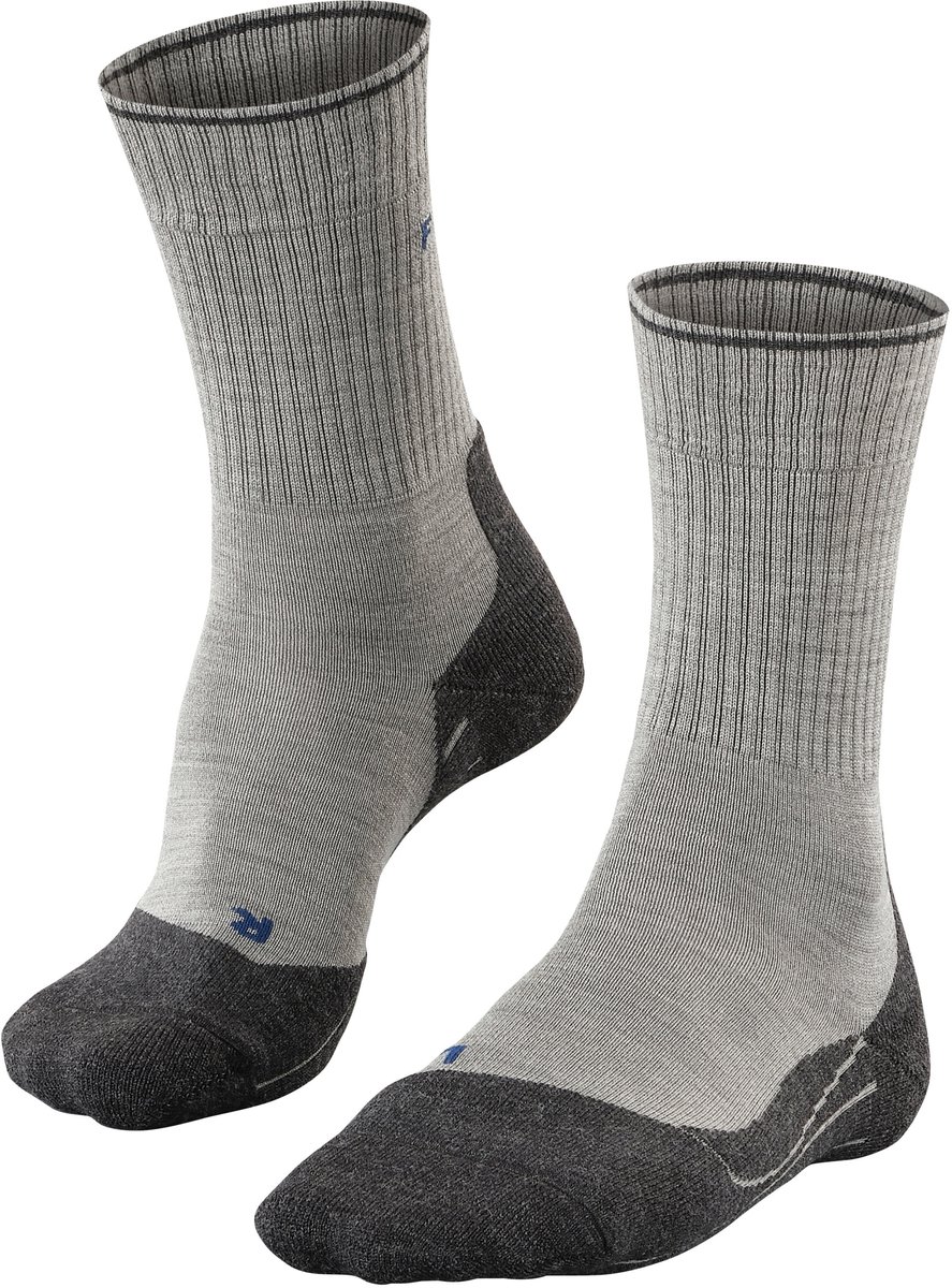 FALKE TK2 Explore Wool Silk medium padding wol functioneel materiaal wandelsokken heren grijs - maat 39-41