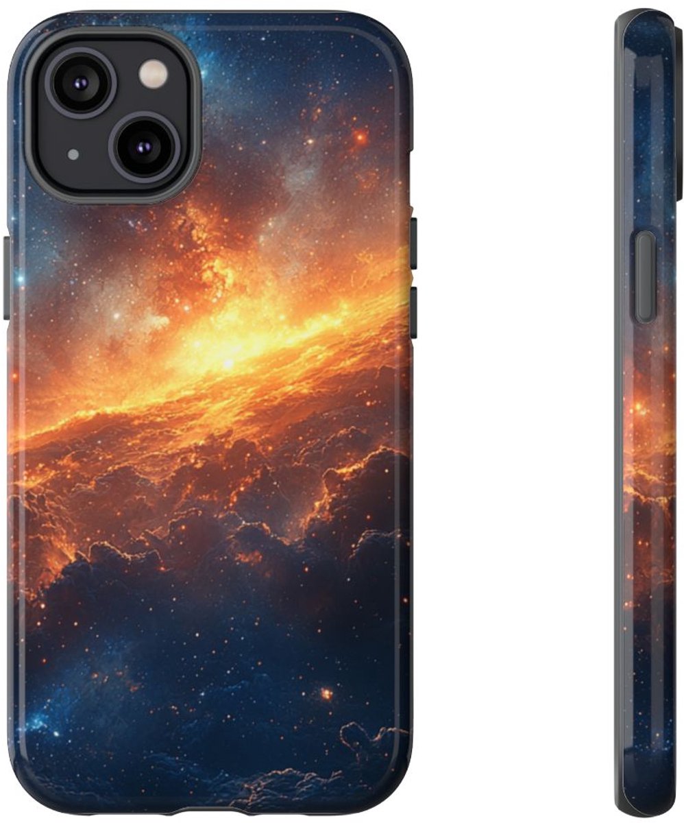 Vurige Kosmische Nevel – Telefoonhoesje Geschikt voor iPhone 14 Plus