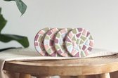 DIY Mozaïek Onderzetters met houder Pastel - Hobbypakket - Knutselpakket voor volwassenen - doe het zelf pakket - Little Creations