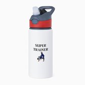 Hacebo® - Super trainer waterfles met rietje rood - Sport - coach - Judo - Trainer - geschenk - verjaardag - love gift - water fles - 650ML