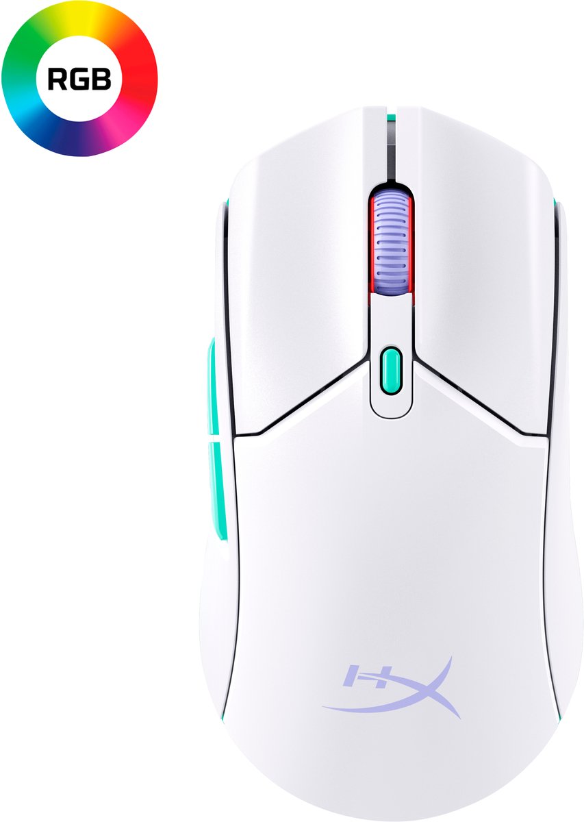 HyperX Pulsefire Haste 2 Core Wls - gaming muis (wit/grn/prs)
