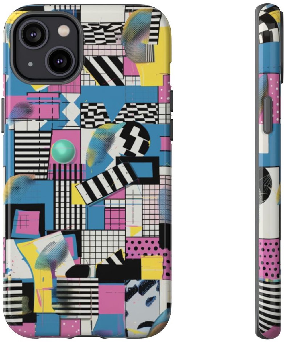 Kleurrijk Geometrisch Abstract Patroon – Telefoonhoesje Geschikt voor iPhone 14 Plus