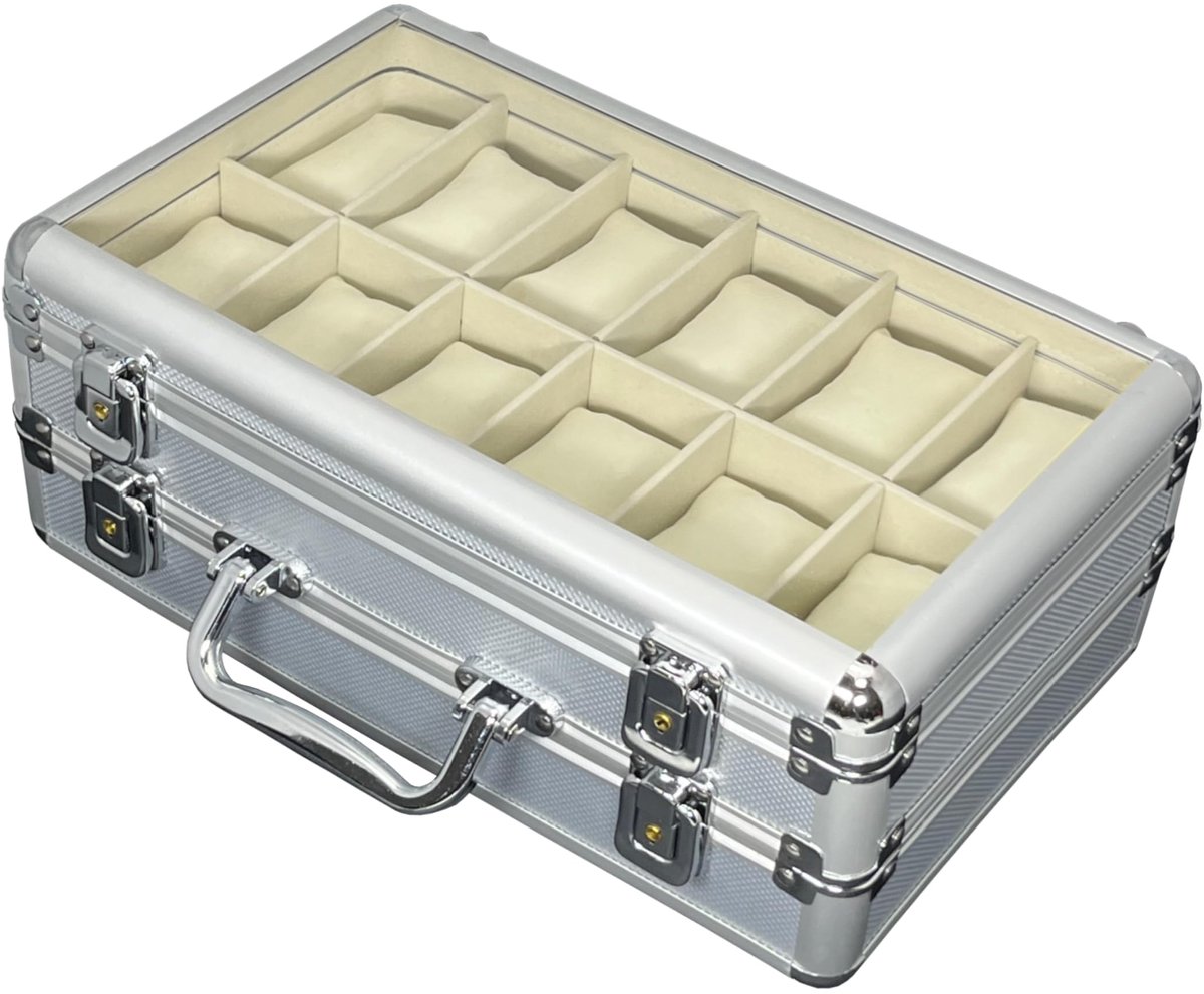 MR Maestro Horlogebox - Robuuste aluminium horlogebox | Ruimte voor 24 horloges en sieraden | Ideaal voor herenhorloges | Waterdicht, aluminium