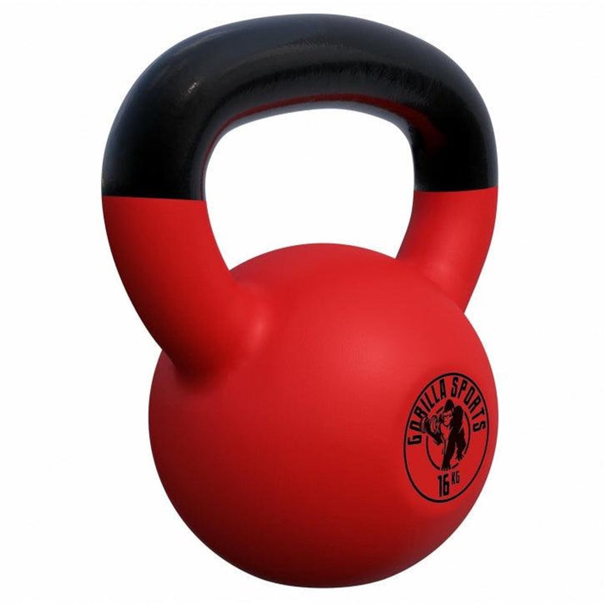 Gorilla Sports Kettlebell - Gietijzer (rubber coating) - 16 kg