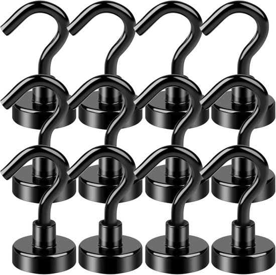 Magneethaak zwart voor koelkast set van 2