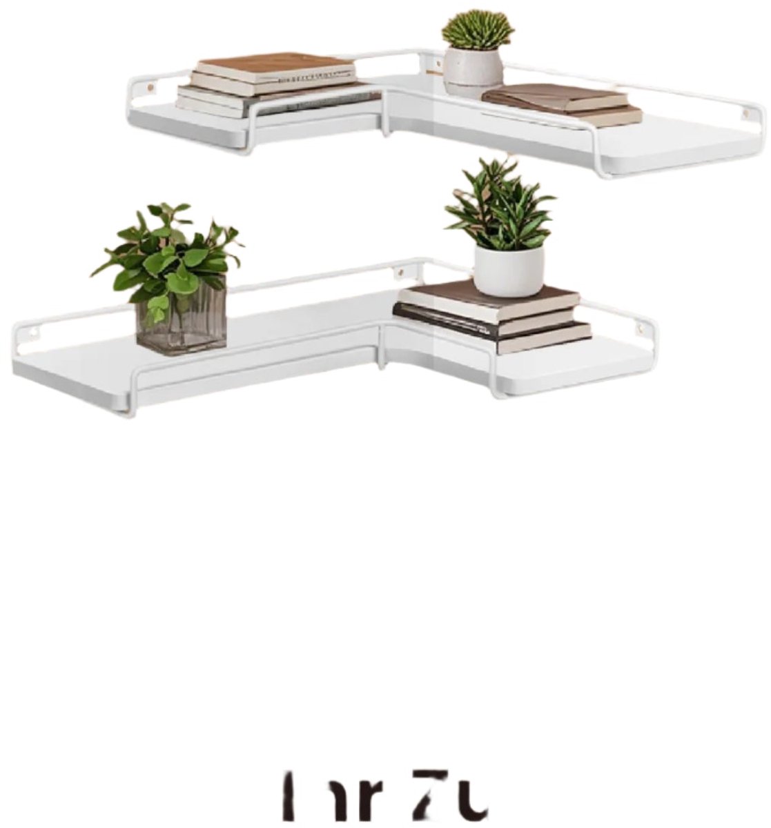 Wandplank L -vormige hoekplank - zwevende planken - ruimtebesparend - 40 cm x 29 cm x 14 cm - wolkenwit