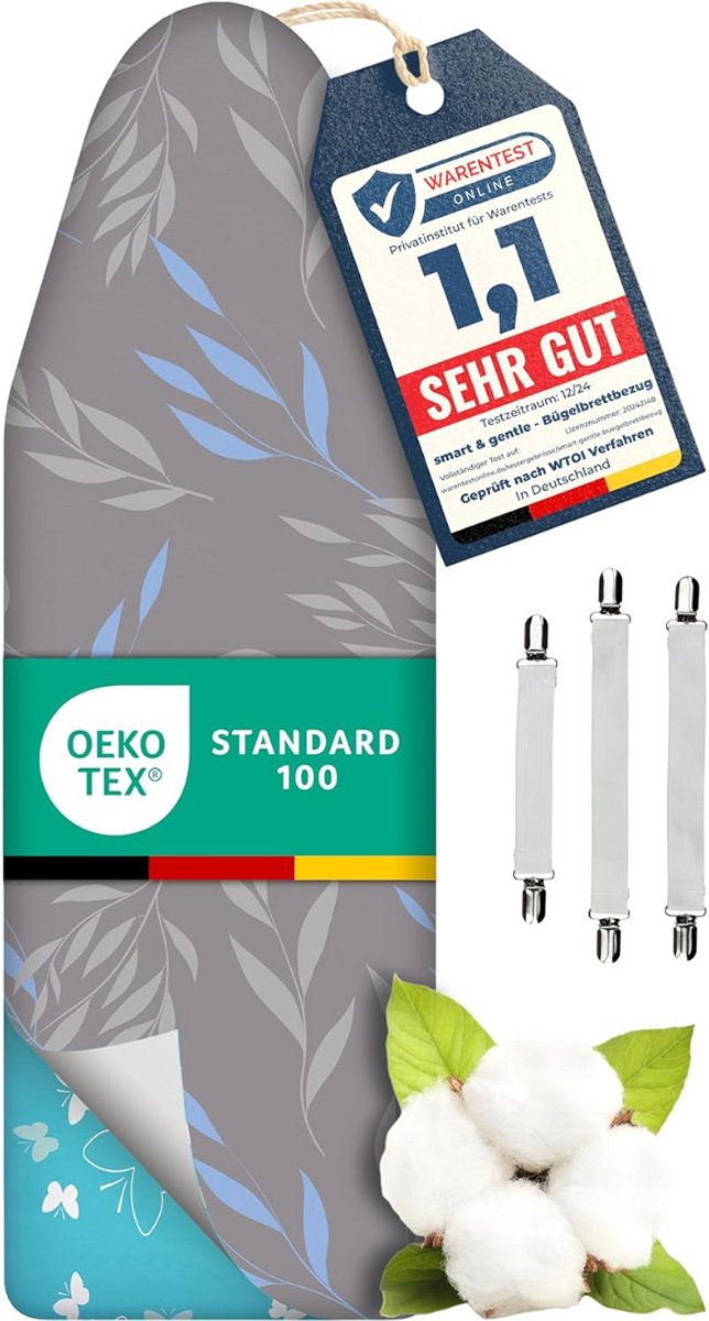 MKSS® Strijkplankhoes - Strijkplankhoezen - Strijkplankovertrek - Grijs