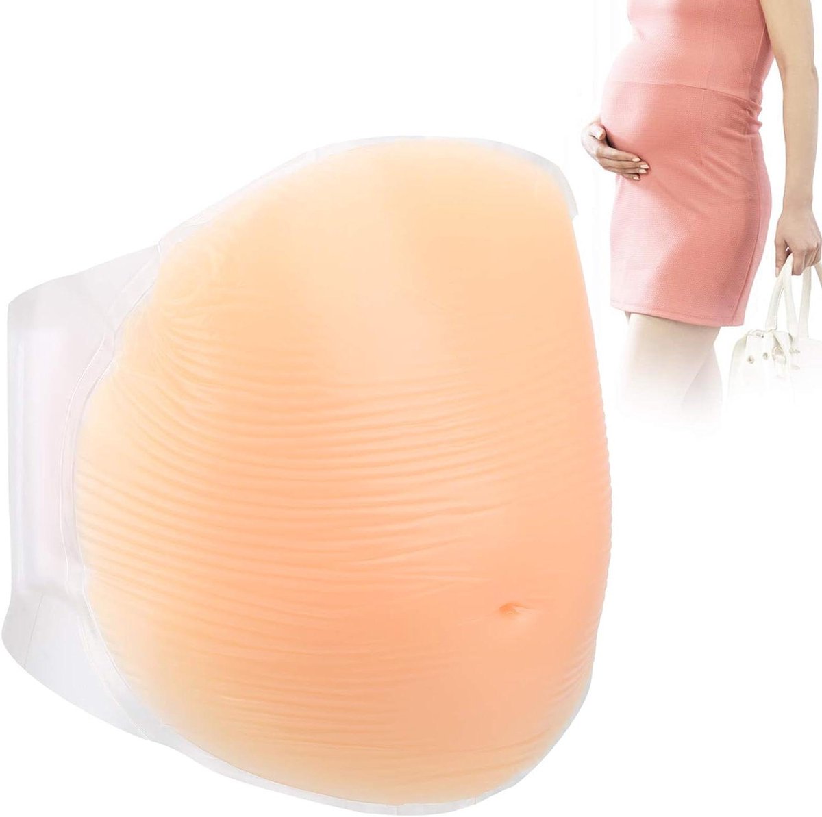 Allecto Plus - Zwangerschapsbuik nepbuik voor fotoshoot cosplay - 4-5 maanden zwanger - siliconen buik met bandjes