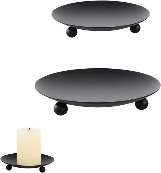 Foto: Inovra plus kaarshouder kaarsenstandaard kaarsenbord kaarsenplateau zwart retro pilaar kaarshouder kaarsonderzetter voor wierookkegels spa bedden thuis feest bruiloft pakket van 2 prachtige toevoeging voor sfeer in huis 