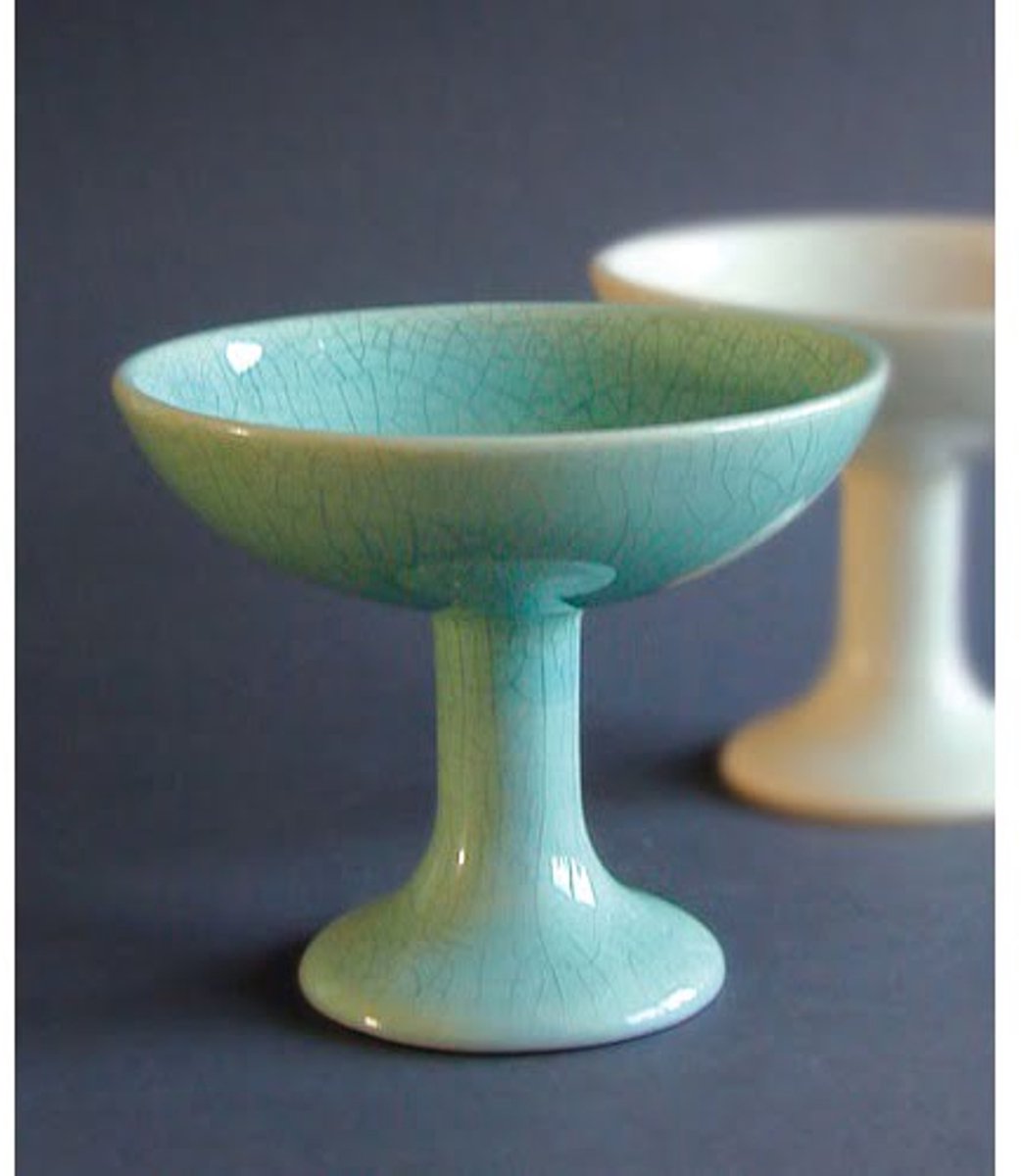 Wierookschaal craquelé turquoise Jade