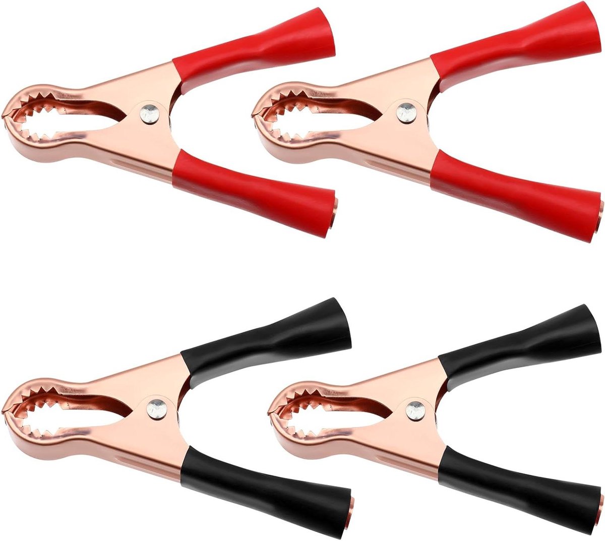 Allecto Plus - Lens Pack met 4 Crocodile Clips voor Startkabel 50A Terminals - Elektrische Kabelklemmen met Geïsoleerde Handgreep.