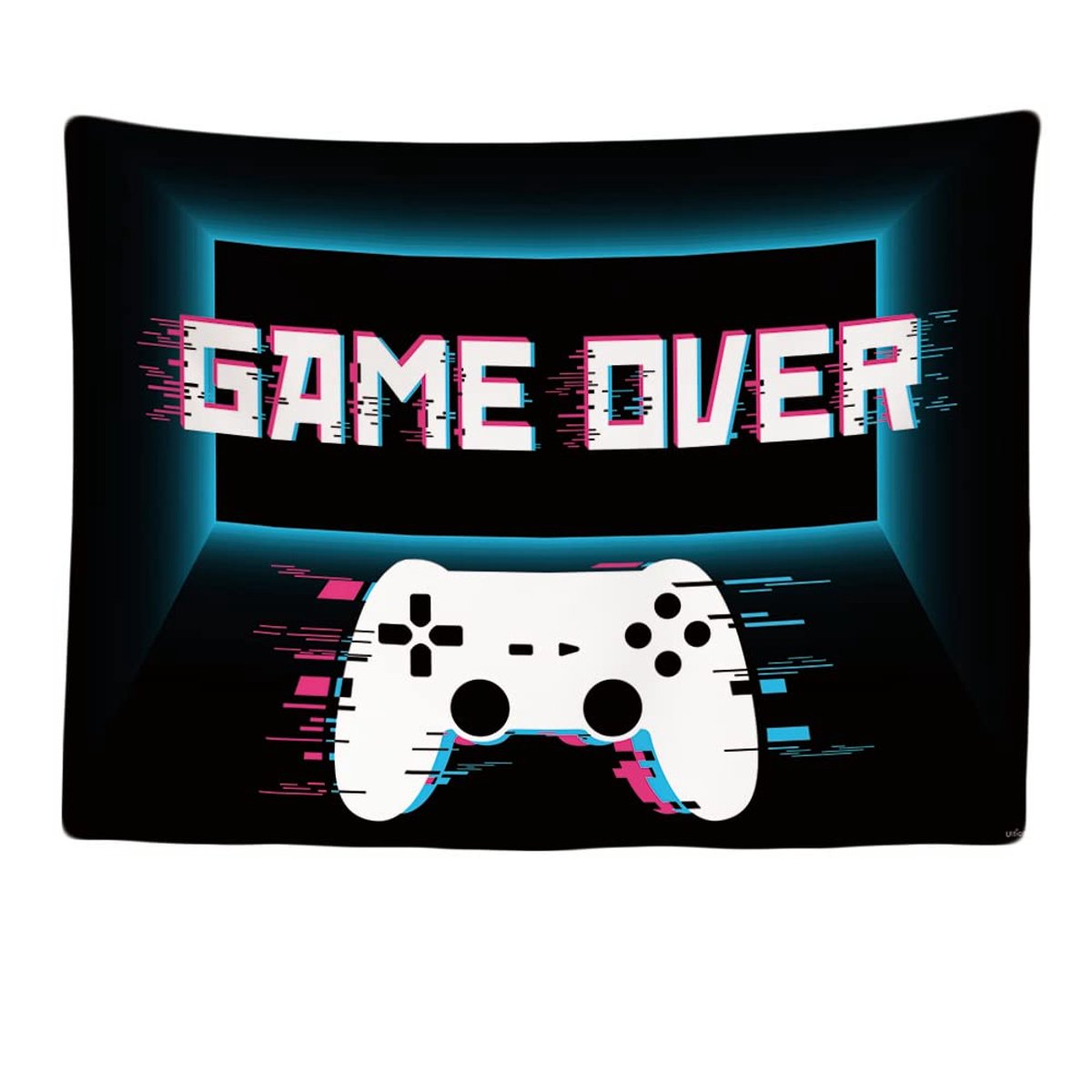 Ibenzoa Uniek Wandtapijt met Game Over Controller Print voor Stijlvolle Woonkamer en Slaapkamer Decoratie spel voorbij