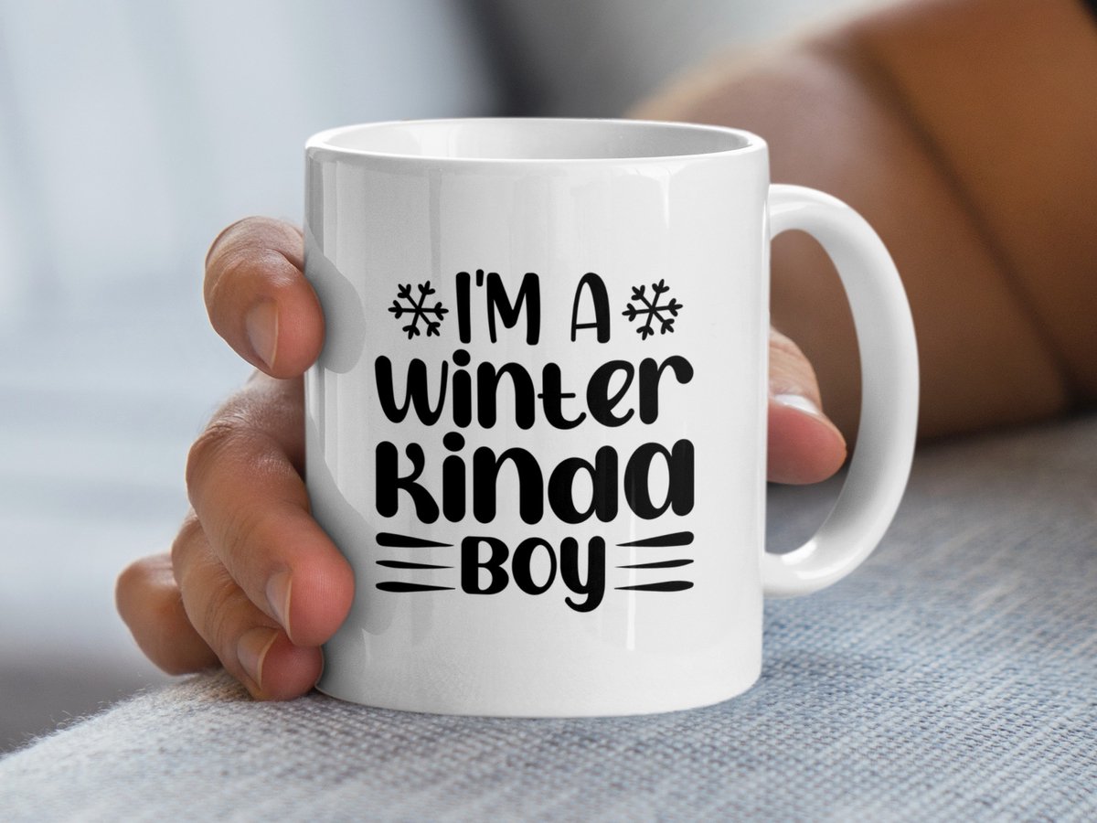 Winter Kinda Boy Mok, Seizoensmok, Winter Drinkware, Feestdag Mok, Kerstcadeau, Unieke Koffiemok
