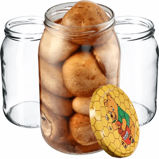 KADAX Weckpotten, 900 ml, inmaakpot voor inmaakpotten voor schroefdeksel, inmaakpot, bruikbaar als jampot, voorraadpot, conservenglas (24 stuks, rood