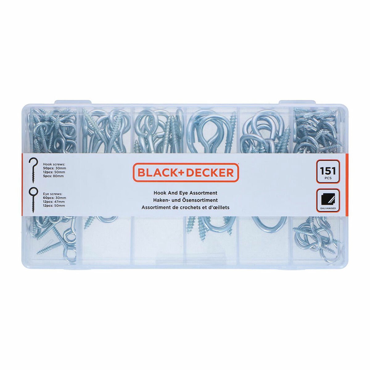 BLACK+DECKER Set van oogbouten black & decker 151 onderdelen