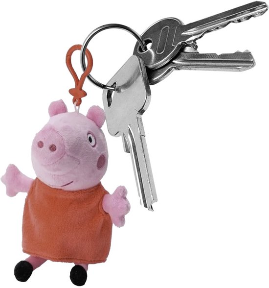 Set de porte-clés Peppa Pig - Peppa & George - 2 pièces - 16 cm - Blauw et rouge