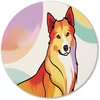 paars, roze, wit, Hond, Digital Art, Oranje, geel