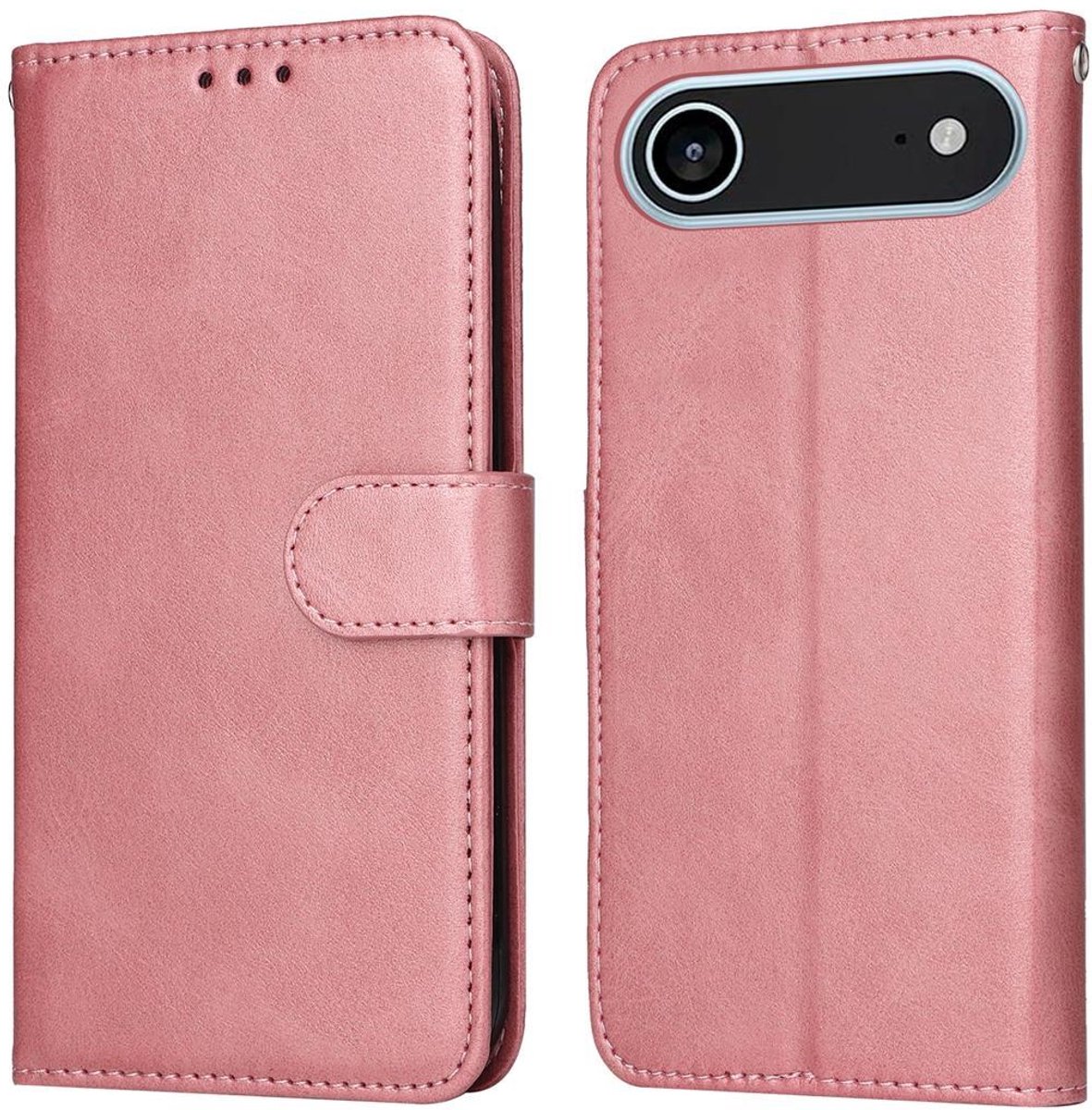 Mobigear Telefoonhoesje geschikt voor Apple iPhone Air Hoesje | Mobigear Wallet Bookcase Portemonnee | Pasjeshouder voor 3 Pasjes | Telefoonhoesje voor Pinpas / OV Kaart / Rijbewijs - Roségoud