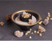 Wierookbrander schaal zwart goud