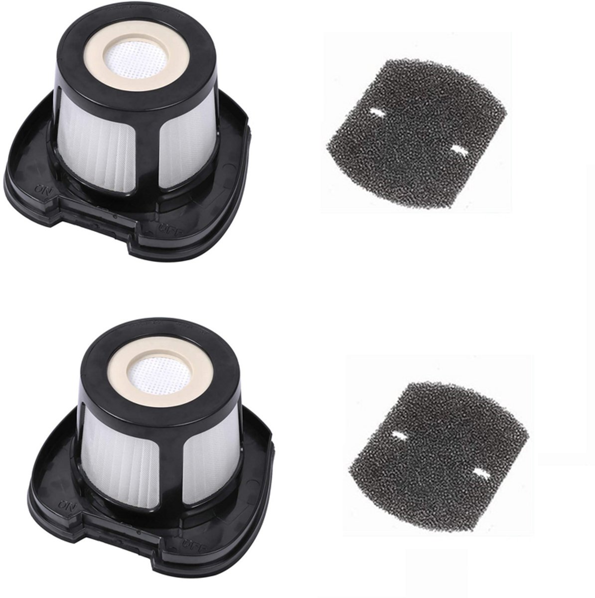 Pet Hair Eraser Filter Vervangingsfilter - geschikt voor Bissell Pet Hair Eraser - Handstofzuiger 2284W 2390 2389 2390A, vergelijkbaar met onderdeelnummer 1614212, 1614203 en 1614204, - 2 Filters + 2 Spons