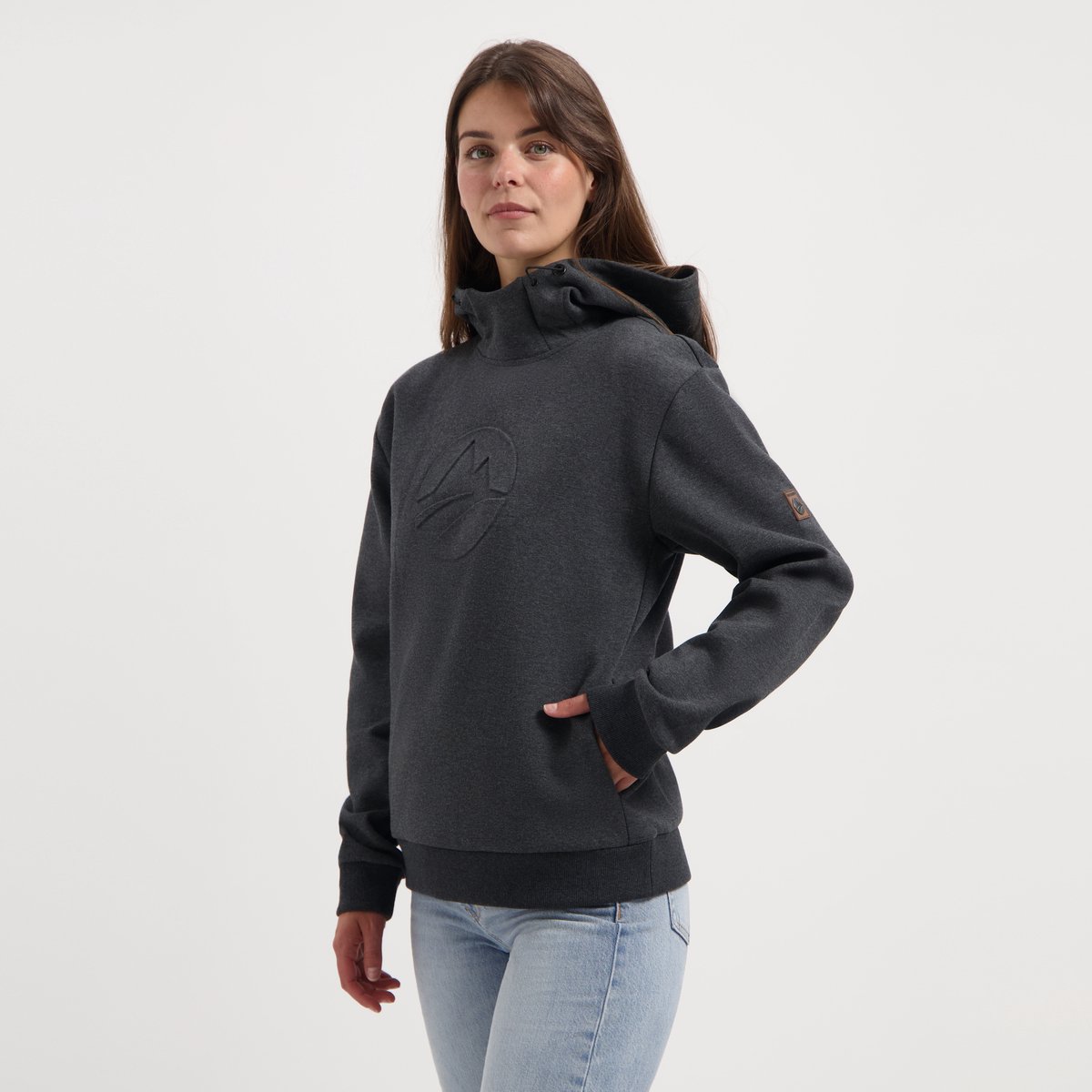 Travelin' Lona Dames - Outdoortrui - Hoodie - Donkergrijs