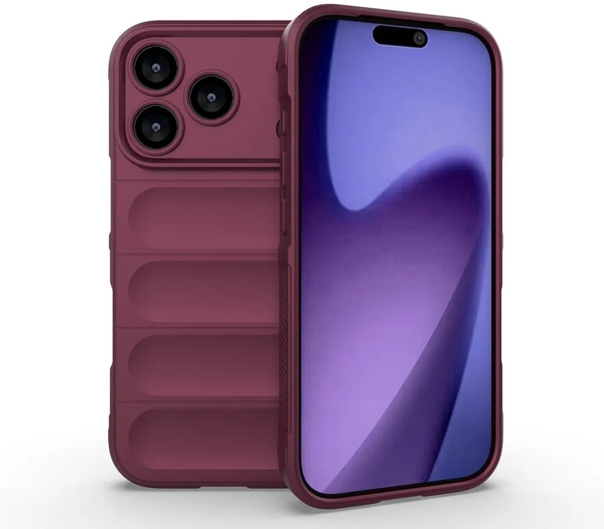 MobyDefend Hoesje - Geschikt voor iPhone 17 Pro - TPU Gripcase - Donkerpaars