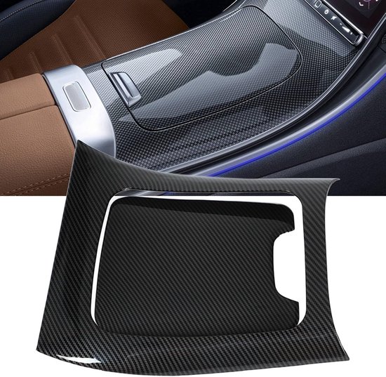 Versnellingspookpaneelbekleding - 2 Stuks Centrale Bedieningspaneelbekleding - Koolstofvezel Stijl - Vervanging voor LHD Auto's van Merkloos	 — afbeelding 3