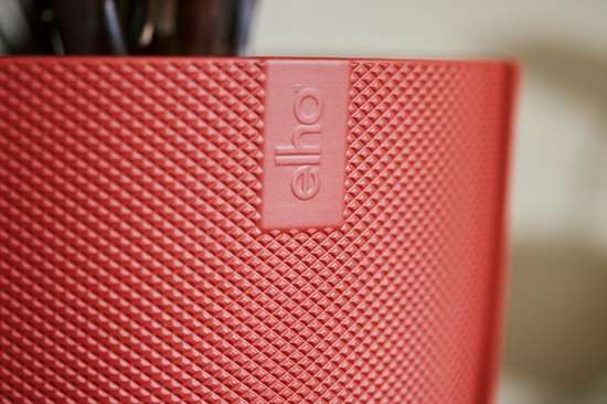 Elho Jazz Round Ø 30cm - Pot de Fleurs d'Intérieur - Plastique 100% recyclé - Structure Unique - Ø 29.5 x H 27.5 cm - Rouge toscane