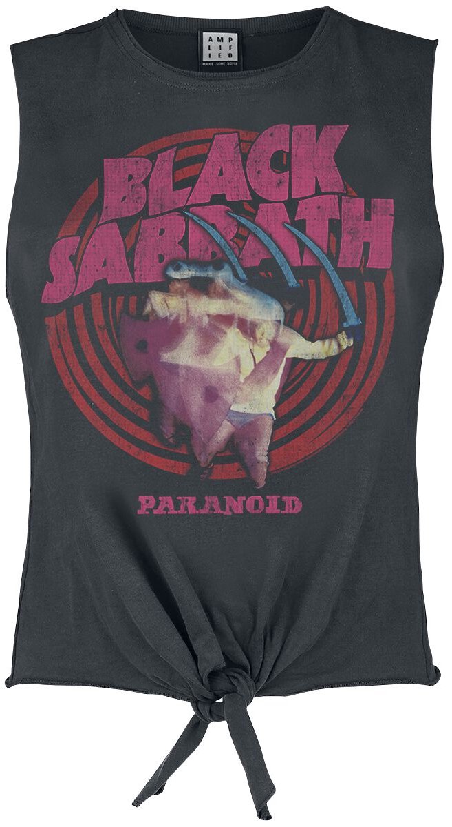 Black Sabbath Amplified Collection - Paranoid Dames Top - houtskool - M