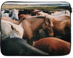 SleevesAndCases - Laptophoes - Laptop - Paarden - Dieren - Wild - Gras - Laptop sleeve - 15 6 Inch