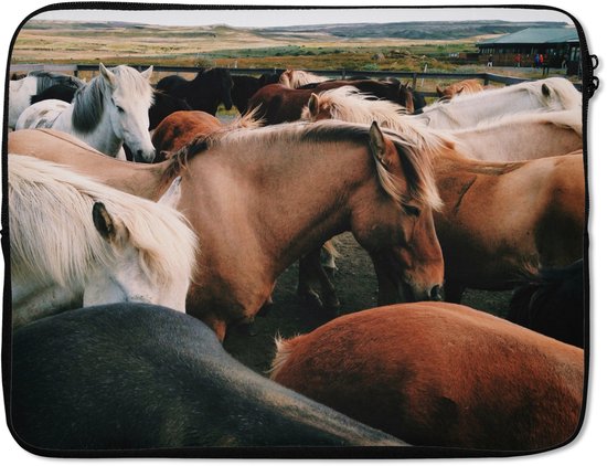 SleevesAndCases - Laptophoes - Laptop - Paarden - Dieren - Wild - Gras - Laptop sleeve - 15 6 Inch