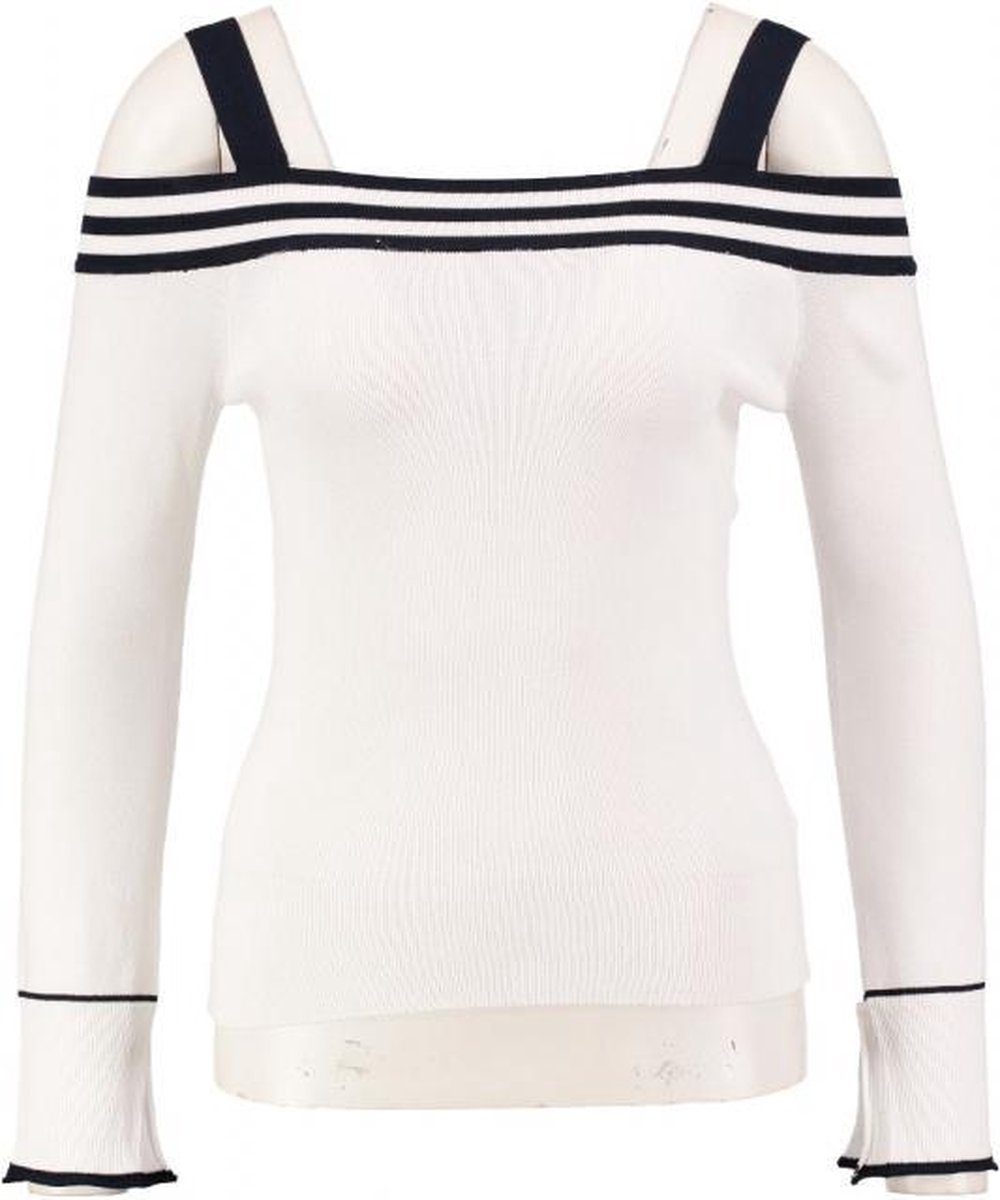 | Guess korte trui wit blauw valt kleiner Maat S Dameskleding Truien Guess korte zwarte slim fit trui met