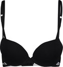 Zwarte PUMA beha met push-up cups, logo band en verstelbare bandjes.