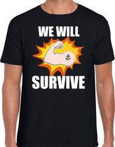 We will survive t-shirt crisis zwart voor heren L