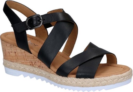 Gabor Comfort sandalen met sleehak zwart - Maat 36.5 | bol.com