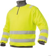 | Dassy Denver Hoge zichtbaarheidssweater GeelGrijs Dassy Basiel Zip Sweater | Werktruien.nl