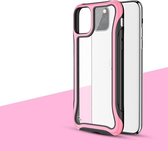 verstevigde bumper case geschikt voor Apple iPhone 11 - roze + glazen screen protector