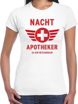 Nacht apotheker drugs verkleed t-shirt wit voor dames - apotheker carnaval / feest shirt kleding / kostuum XXL