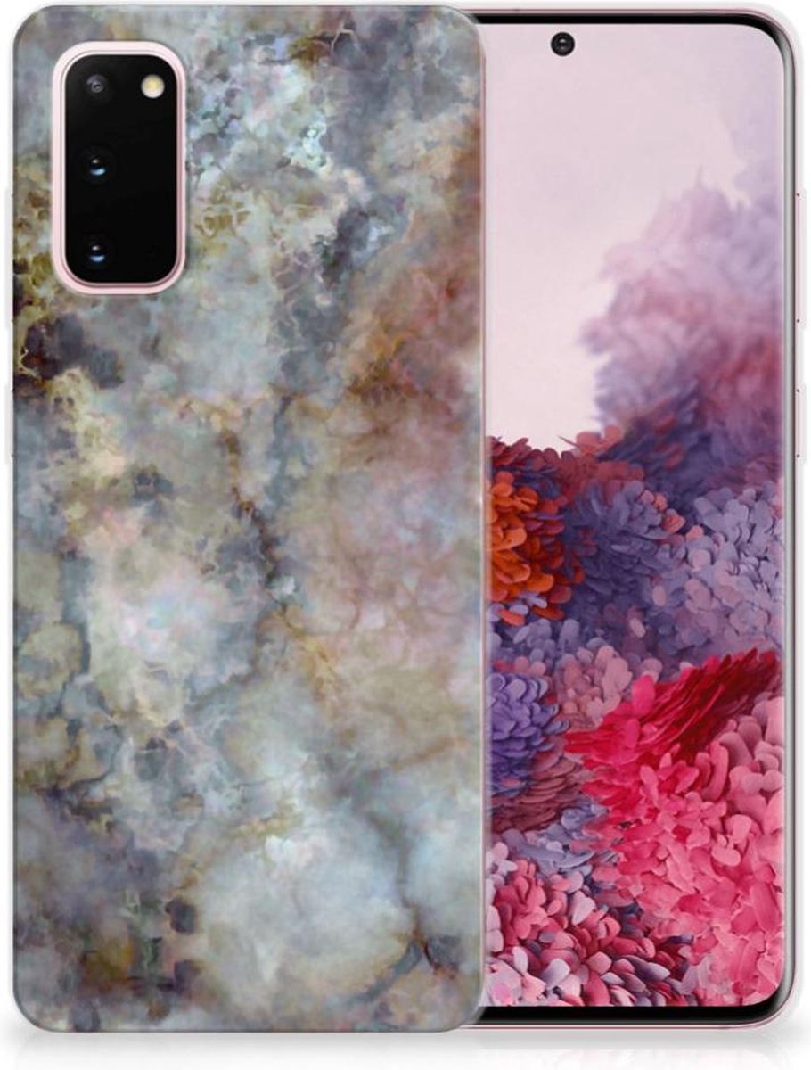 Samsung Galaxy S20 TPU Siliconen Hoesje Marmer Grijs