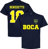 Boca Juniors Benedetto 18 Text T-Shirt - Navy Blauw - XXXXL