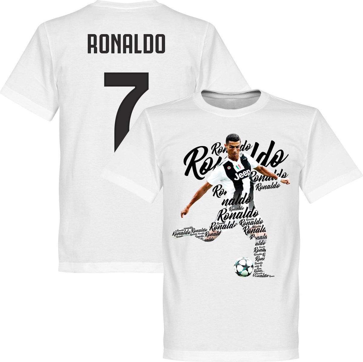 1200x1195.jpg Ronaldo 7 Script T-Shirt - Wit - L - Afbeelding 1
