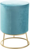 Baytex Velvet Poef Malmö Ø 30 cm Licht Blauw