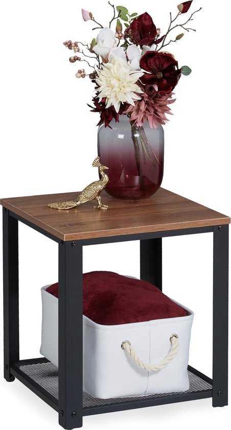 Bijzettafel u-vorm - 61 cm - metalen frame - voor bank - woonkamer