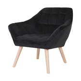 Fauteuil Feliz - Zwart - Fauteuil - 75 x 75 x 82 - Velvet